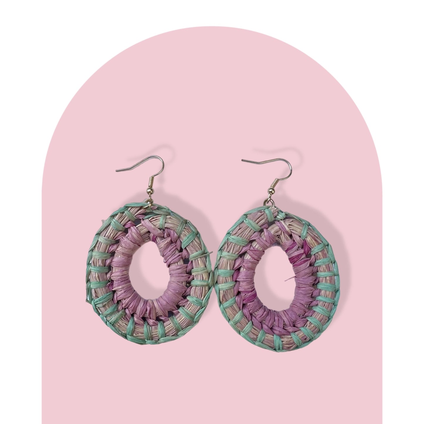 Woven Earrings- Lilac & Mint