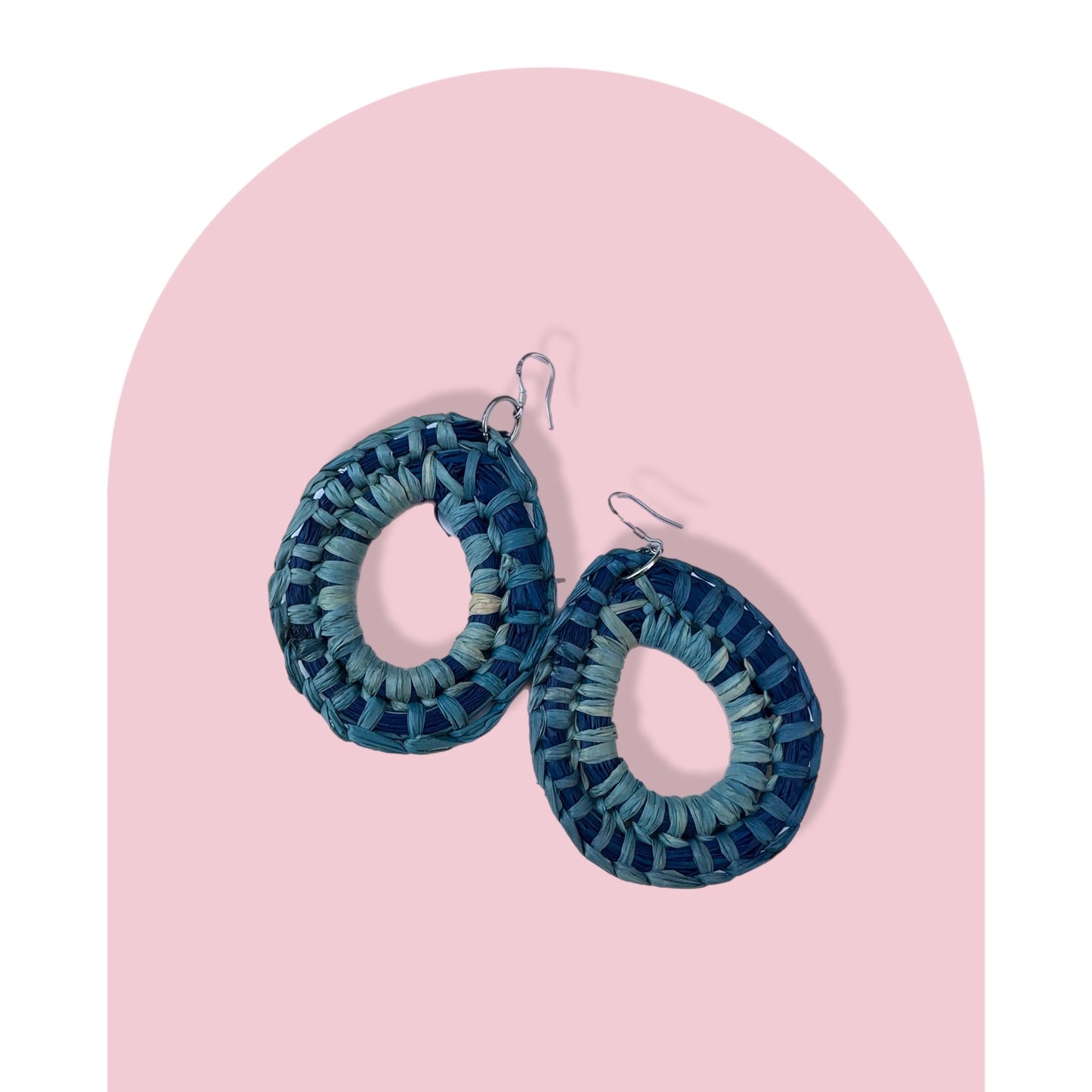 Woven Earrings- Blue & Navy