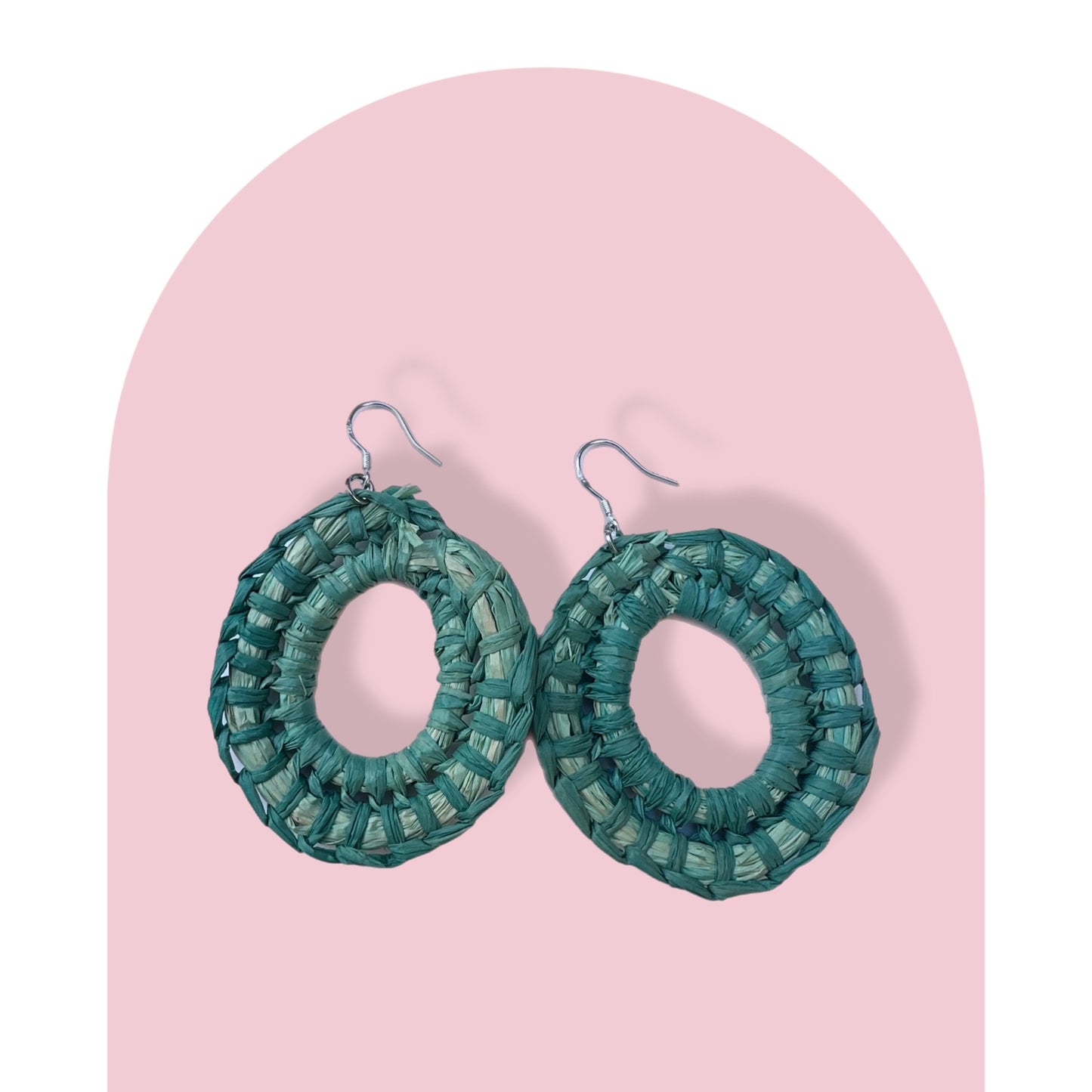 Woven Earrings- Aqua & Mint