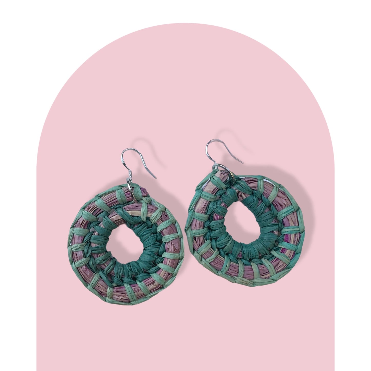 Woven Earrings- Aqua, Mint & Lilac