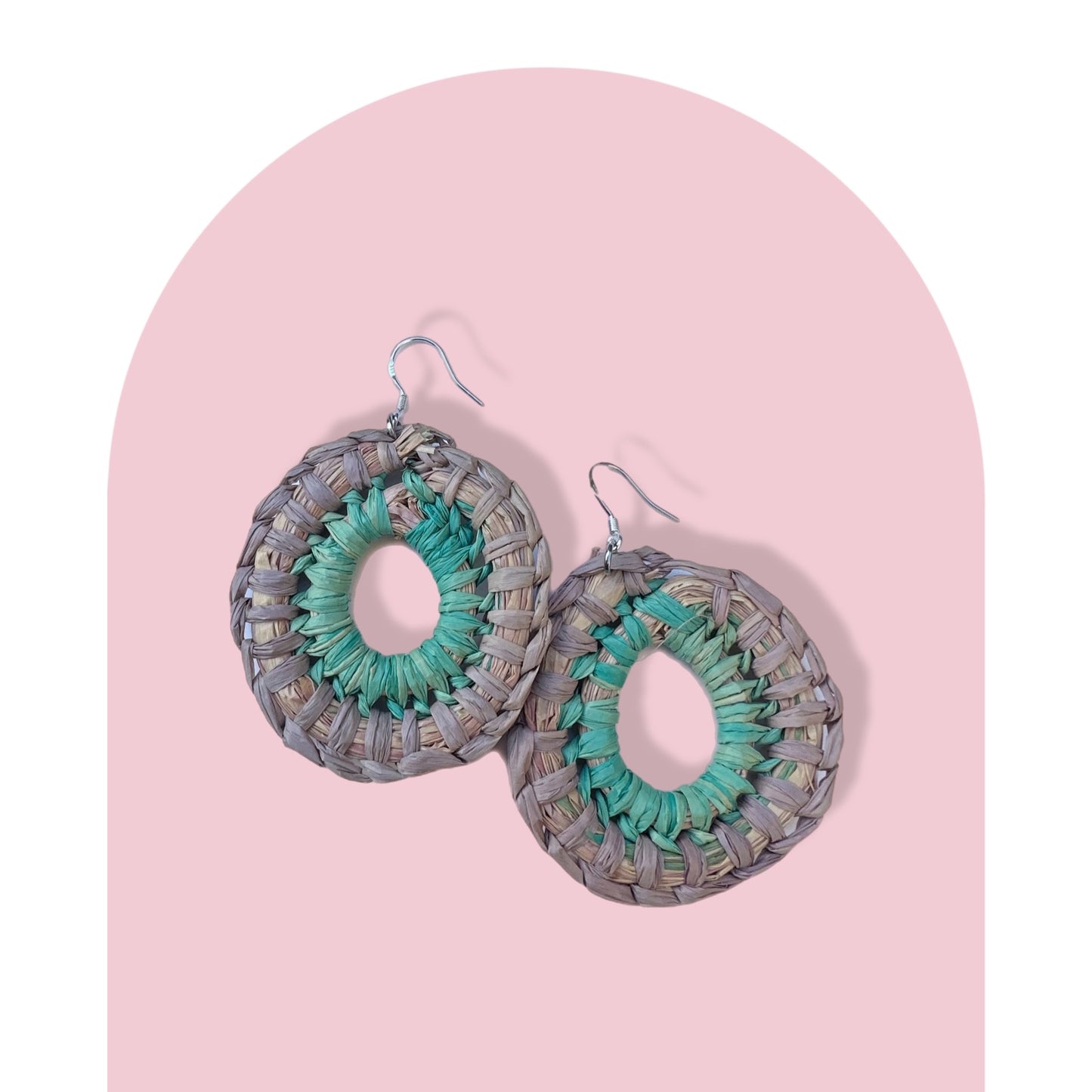 Woven Earrings- Mint, Lilac & Grey